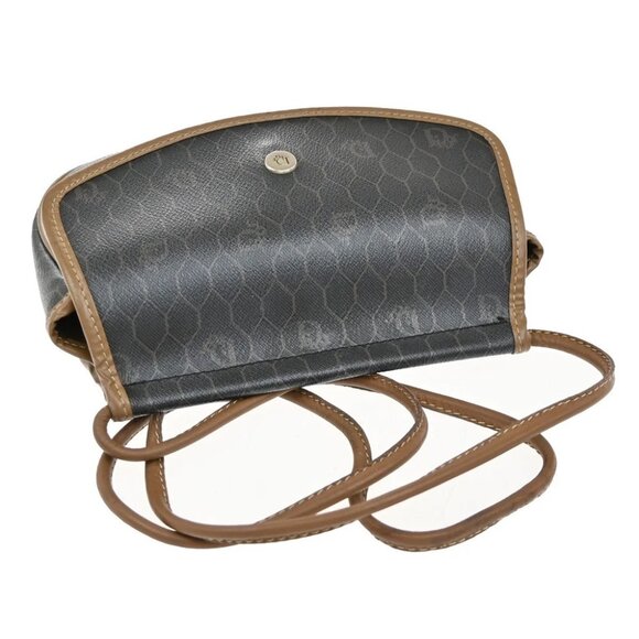 CHRISTIAN DIOR Logo Honeycomb Mini Shoulder Bag PVC Leather Brown GHW - Picture 6 of 13